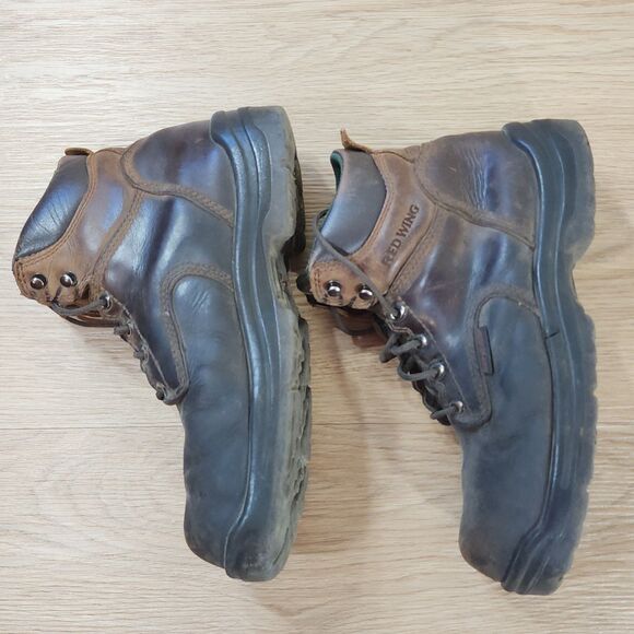 Red Wing Shoes Mens 9 D Steel Toe Brown Leather Lace Up Work Boot main image 8
